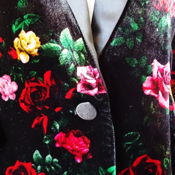 L'AGENCE NWT Chamberlain Velvet Blazer Black Vintage Rose Satin Lapels Size 6 - Picture 6 of 14